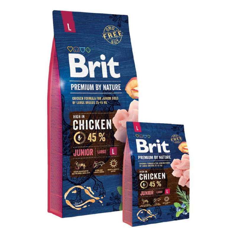 Brit Premium (Брит Премиум) by Nature JUNIOR L - Сухой корм с курицей для щенков и молодых собак крупных пород - Фото 2