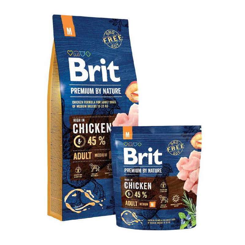 Brit Premium (Брит Премиум) by Nature ADULT M - Сухой корм с курицей для взрослых собак средних пород - Фото 2