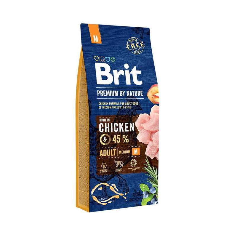 Brit Premium (Брит Премиум) by Nature ADULT M - Сухой корм с курицей для взрослых собак средних пород