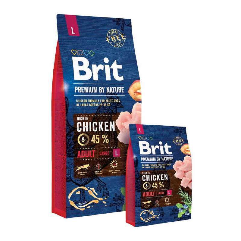Brit Premium (Брит Премиум) by Nature ADULT L - Сухой корм с курицей для взрослых собак крупных пород (3 кг) в E-ZOO