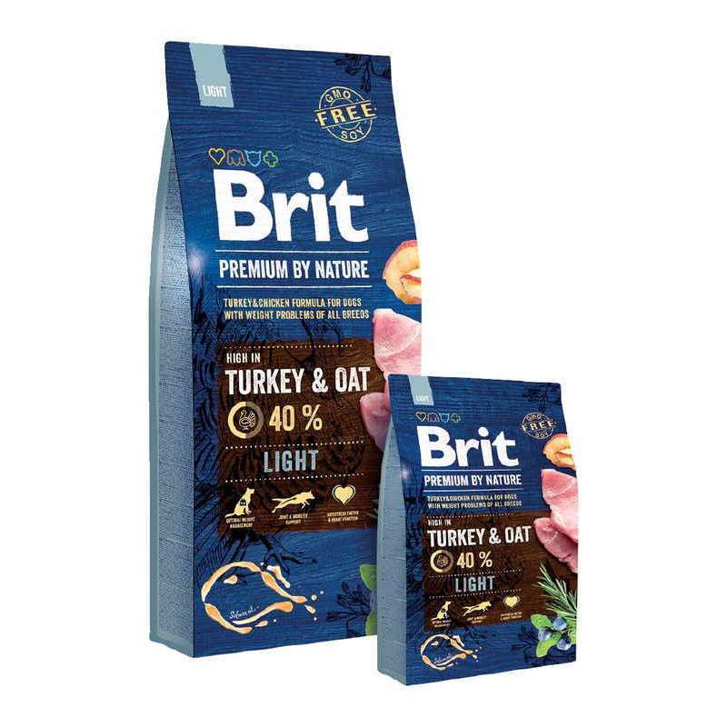 Brit Premium (Брит Премиум) by Nature Light Turkey&Oats - Сухой корм с индейкой для собак с избыточным весом - Фото 2