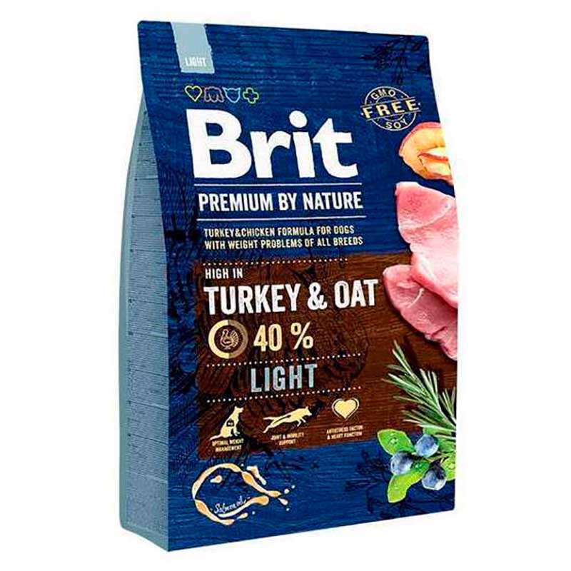 Brit Premium (Брит Премиум) by Nature Light Turkey&Oats - Сухой корм с индейкой для собак с избыточным весом (3 кг) в E-ZOO