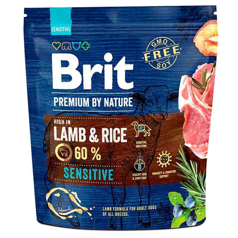 Brit Premium by Nature Sensitive Lamb&Rice - Сухий корм з ягням для собак з чутливим травленням (1 кг) в E-ZOO