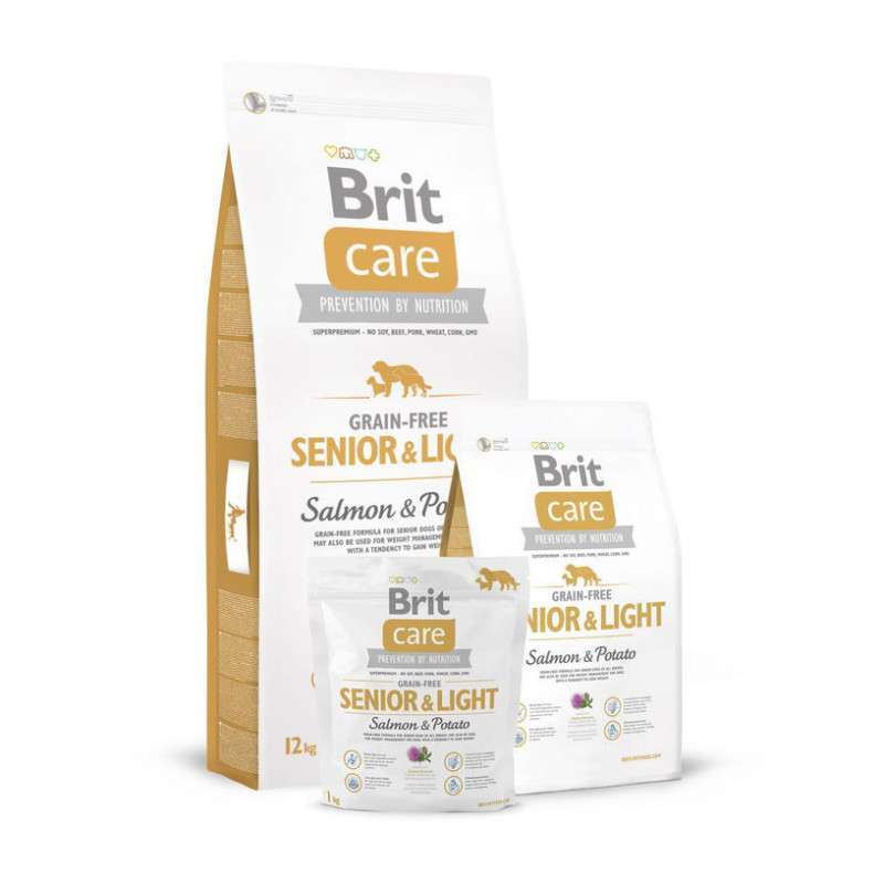 Brit Care (Брит Кеа) Grain-free Senior & Light - Сухой беззерновой корм с лососем и картофелем для стареющих, склонных к ожирению собак - Фото 2
