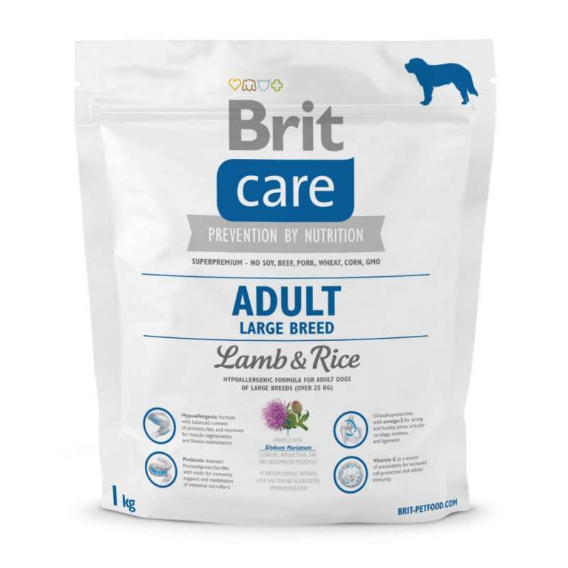 Brit Care (Брит Кеа) Adult Large Breed Lamb & Rice - Сухой корм с ягненком и рисом для взрослых собак крупных пород (1 кг) в E-ZOO
