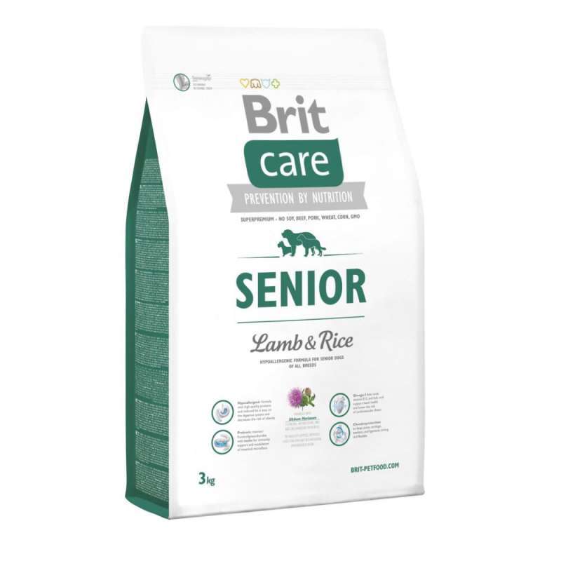 Brit Care (Бріт Кеа) Senior Lamb & Rice - Сухий корм з ягням та рисом для літніх собак усіх порід (3 кг) в E-ZOO