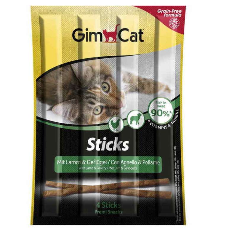 GimСat (ДжимКэт) Sticks - Лакомство с ягненком и курицей для кошек (20 г) в E-ZOO