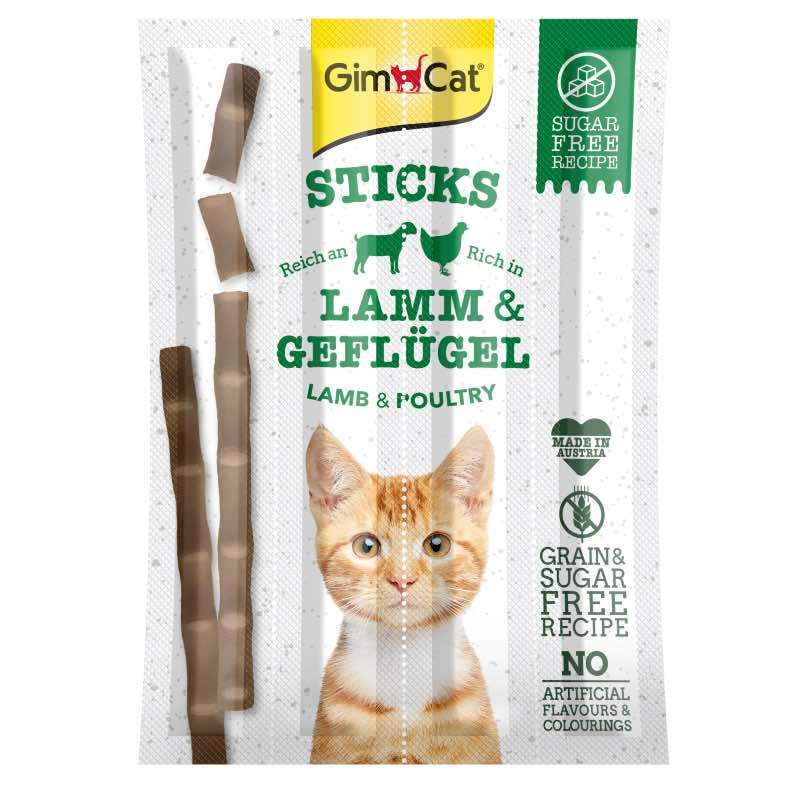 GimСat (ДжимКэт) Sticks - Лакомство с ягненком и курицей для кошек (20 г) в E-ZOO
