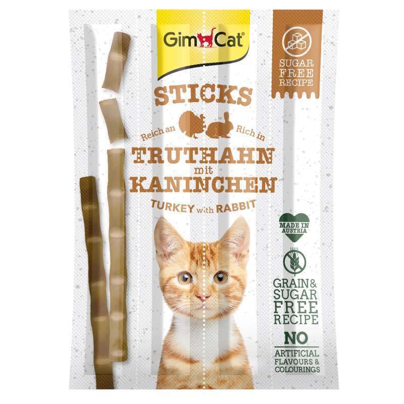 GimСat (ДжимКэт) Sticks - Лакомство с индейкой и кроликом для кошек