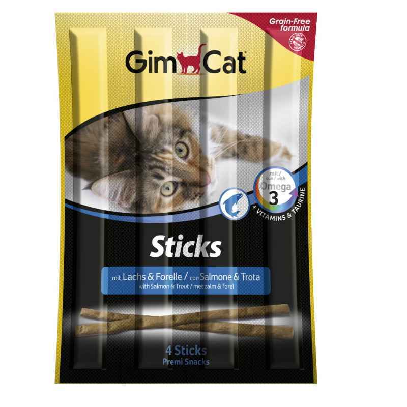 GimСat (ДжимКэт) Sticks - Лакомство с лососем и форелью для кошек - Фото 2