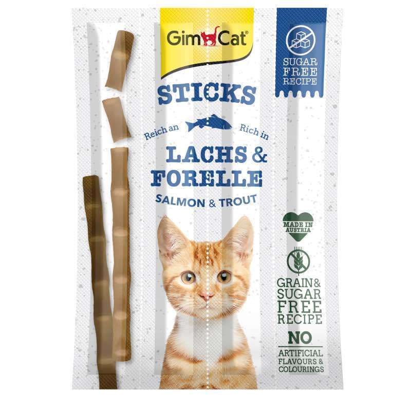 GimСat (ДжимКэт) Sticks - Лакомство с лососем и форелью для кошек