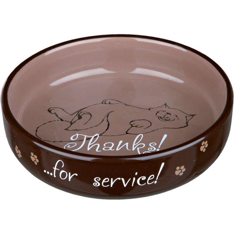 Trixie (Тріксі) Thanks for Service - Миска керамічна для котів з малюнком та надписом (300 мл/15 см) в E-ZOO