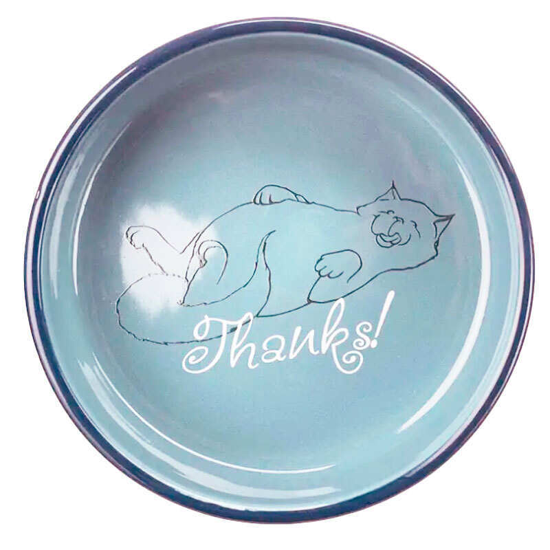 Trixie (Тріксі) Thanks for Service - Миска керамічна для котів з малюнком та надписом (300 мл/15 см) в E-ZOO