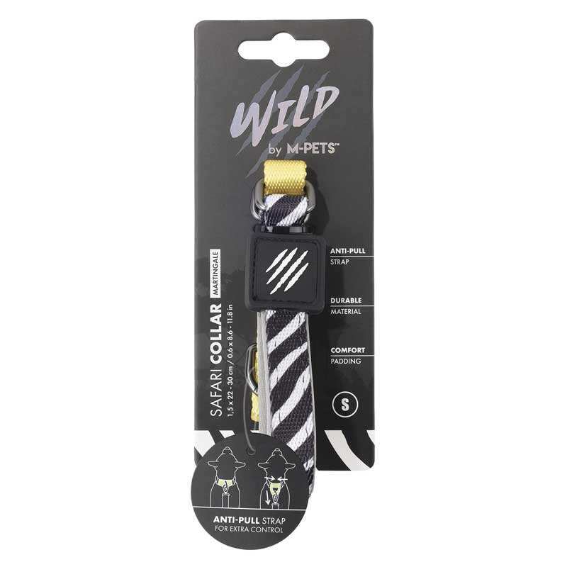 M-Pets Wild Safari Collar Dog - Ошейник с принтом сафари для маленьких, средних и крупных пород собак (S/1,5x22-30 см) в E-ZOO