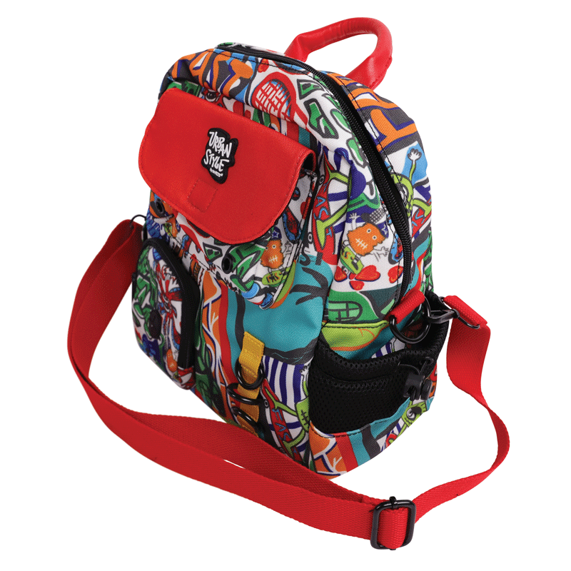 M-Pets Urban Style Freestyle - Сумка с ярким принтом и плечевым ремнем для корма и аксессуаров животных (28x26x14 см) в E-ZOO