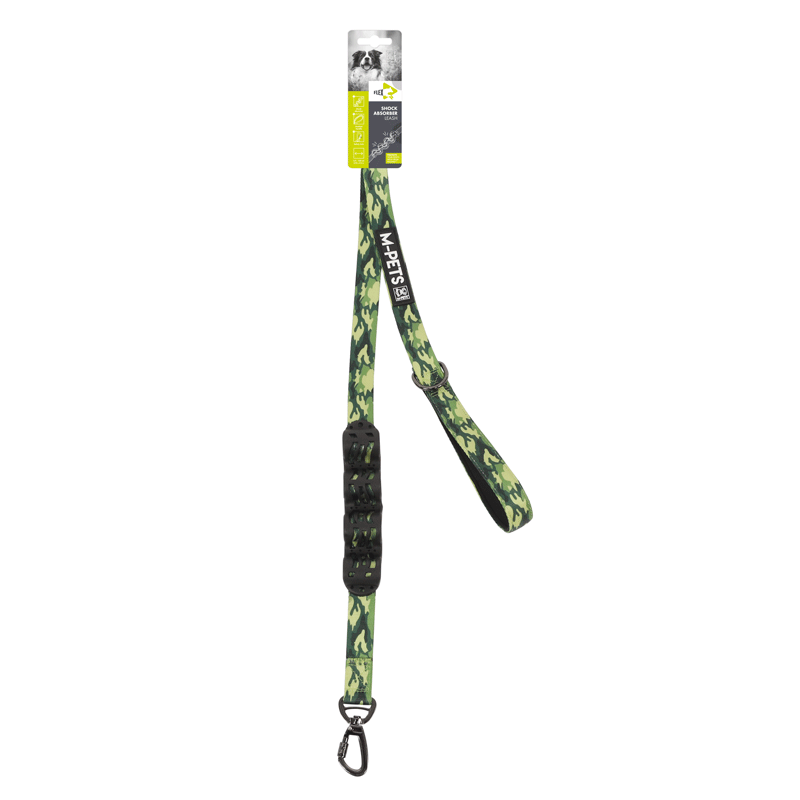 M-Pets Flex Shock Absorber Camouflage Leash Dog - Поводок с принтом камуфляж и амортизатором для средних и крупных пород собак (2,5х120 см) в E-ZOO