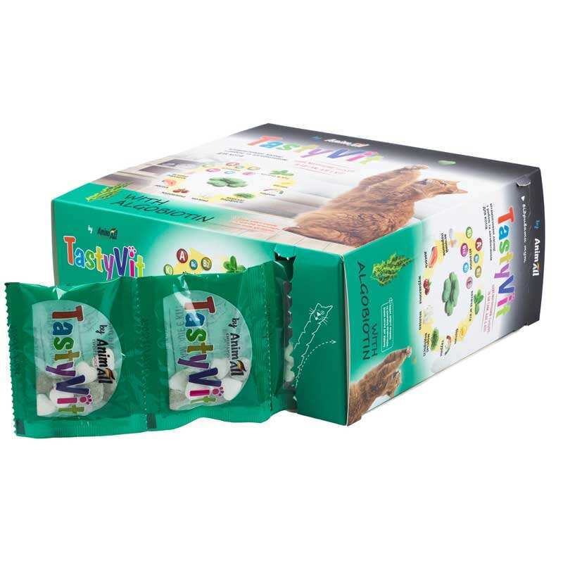 AnimAll TastyVit Algobiotin - Витаминизированные лакомства с рыбой и алгобиотином для кошек (50 шт) в E-ZOO