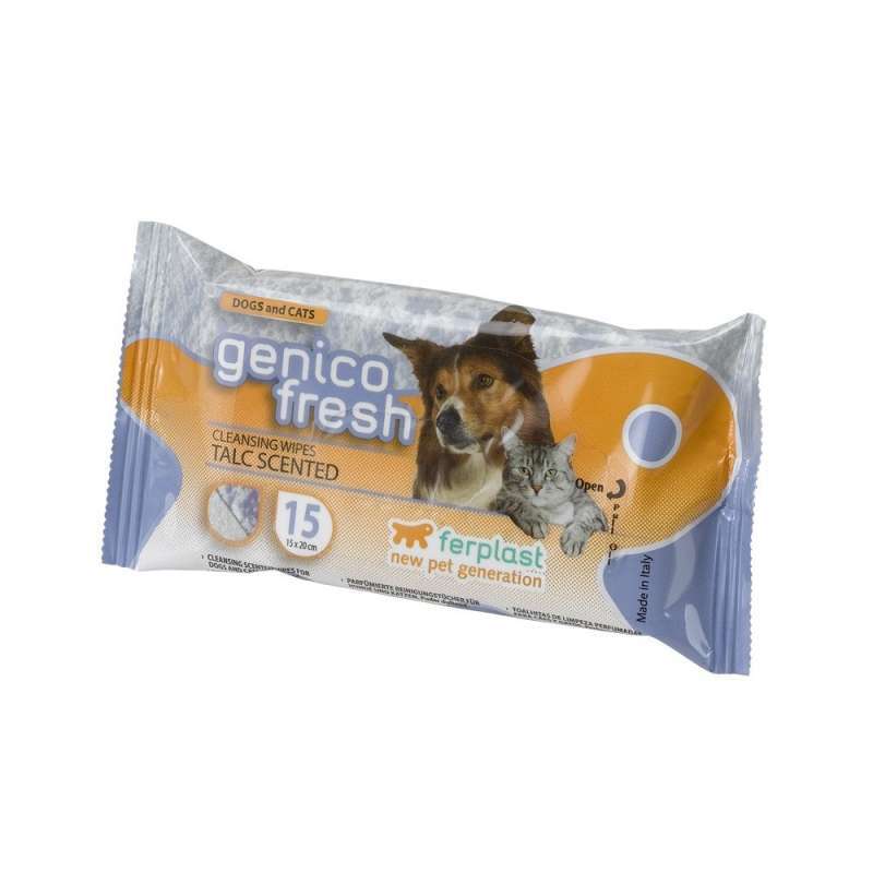 Ferplast (Ферпласт) Genico Fresh Talc - Салфетки очищающие влажные для котов и собак