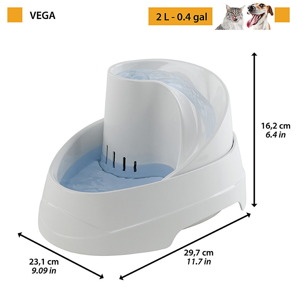 Ferplast (Ферпласт) Vega - Поїлка-фонтан для маленьких собак і котів (2 л) в E-ZOO