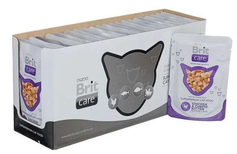 Brit Care (Бріт Кеа) Kitten Chicken & Cheese pouch - Вологий корм з куркою та сиром для кошенят (паучі) в E-ZOO