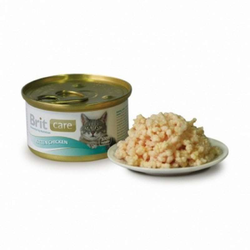 Brit Care (Брит Кеа) Kitten Chicken - Консервы с курицей для котят и беременных и кормящих кошек (80 г) в E-ZOO