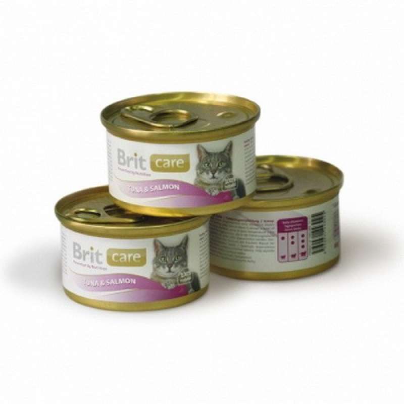 Brit Care (Бріт Кеа) Tuna & Salmon - Консерви з тунцем та лососем в соусі для дорослих котів (80 г) в E-ZOO