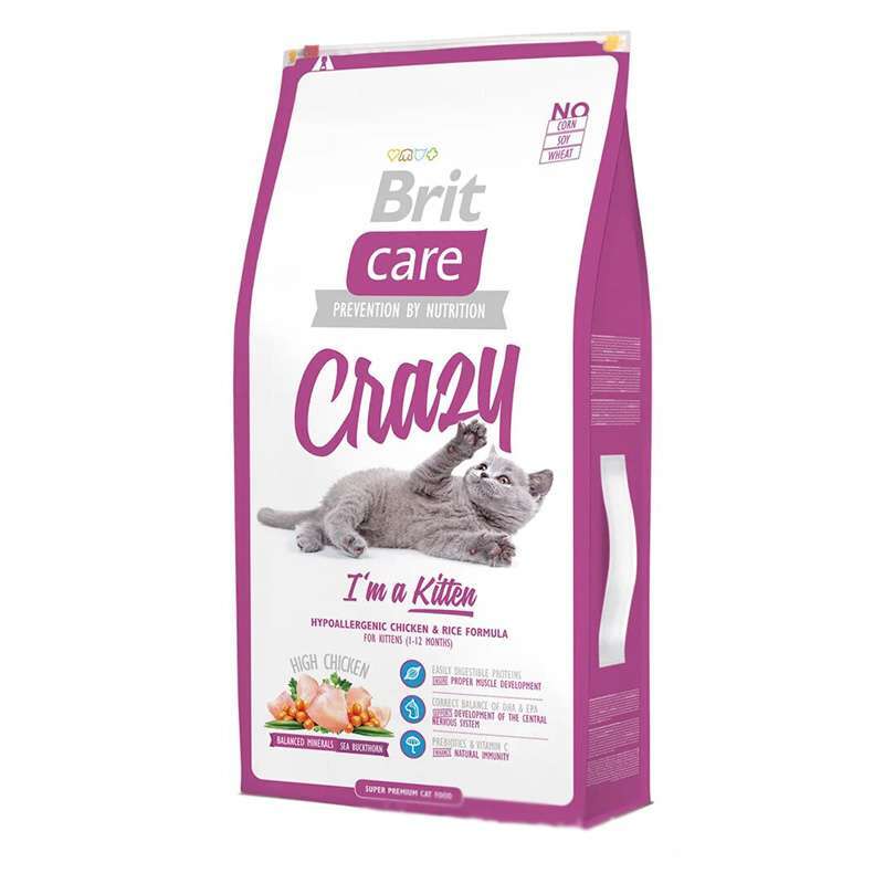 Brit Care (Бріт Кеа) Crazy - Сухий корм з куркою та рисом для кошенят (7 кг) в E-ZOO