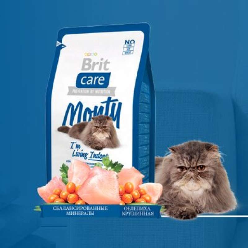 Brit Care (Брит Кеа) Monty - Сухой корм с курицей и рисом для взрослых кошек не покидающих помещение (400 г) в E-ZOO