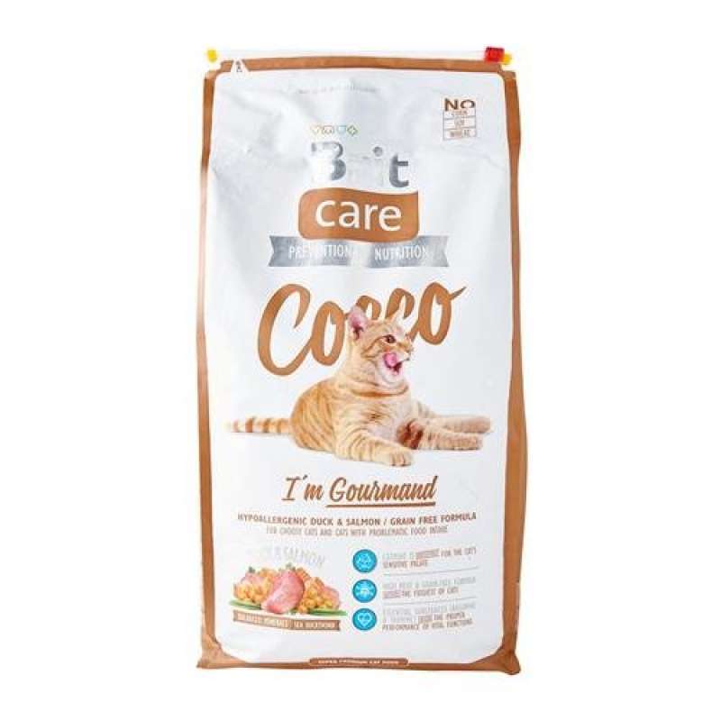 Brit Care (Брит Кеа) Cocco - Сухой корм с уткой и лососем для взрослых кошек с чувствительным пищеварением (400 г) в E-ZOO