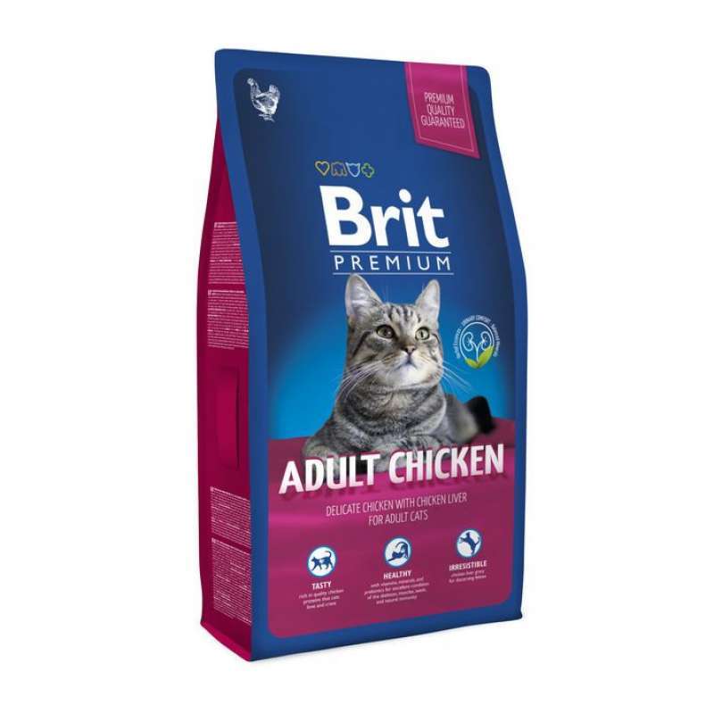 Brit Premium (Брит Премиум) ADULT Сhicken - Сухой корм с курицей для взрослых кошек (300 г) в E-ZOO