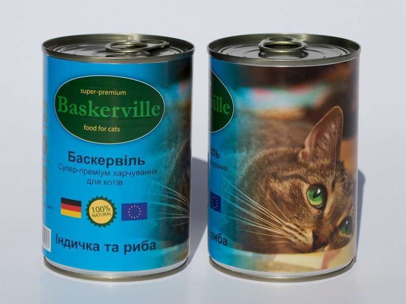Baskerville (Баскервиль) Консервы для котов с индейкой и рыбой (400 г) в E-ZOO