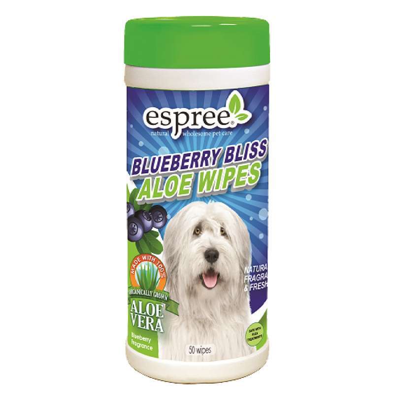 Espree (Эспри) Blueberry Bliss Wipes - Влажные салфетки с Алоэ Вера и экстрактом черники для собак (50 шт./уп.) в E-ZOO