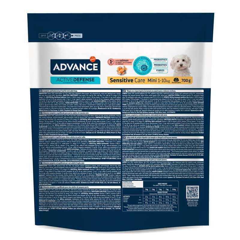 Advance (Едванс) Dog Sensitive Mini Salmon - Сухий корм з лососем для дорослих собак маленьких порід з чутливим травленням (700 г) в E-ZOO