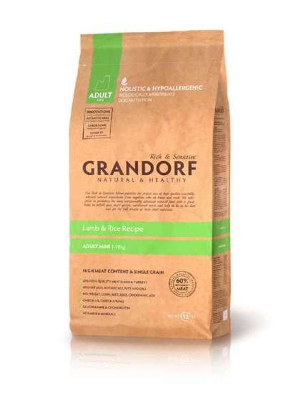 Grandorf (Грандорф) Holistic Lamb & Brown Rice Mini - Сухий корм з ягням і рисом для дорослих собак малих порід (3 кг) в E-ZOO