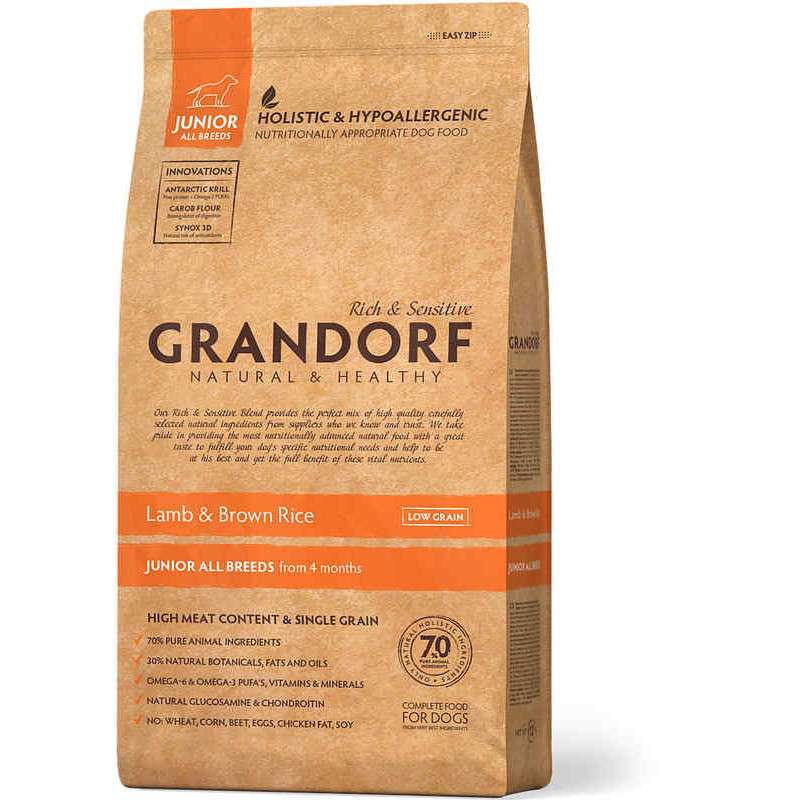 Grandorf (Грандорф) Holistic Lamb & Brown Rice Junior - Сухий корм з ягням і рисом для юніорів всіх порід собак (з 4 місяців) (1 кг) в E-ZOO
