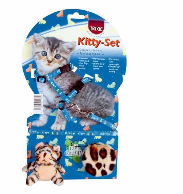 Trixie (Трикси) Kitty Cat Set - Шлея с поводком и игрушками для кошек (55 см/1,3 м) в E-ZOO
