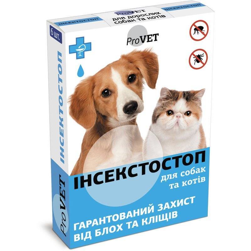 ProVET (ПроВет) Капли Инсектостоп для взрослых собак и котов (1 піпетка 0,8 мл) в E-ZOO