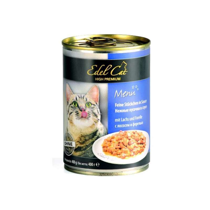 Edel Cat (Едель Кет) Menu - Консервований корм з лососем і фореллю для котів (400 г) в E-ZOO