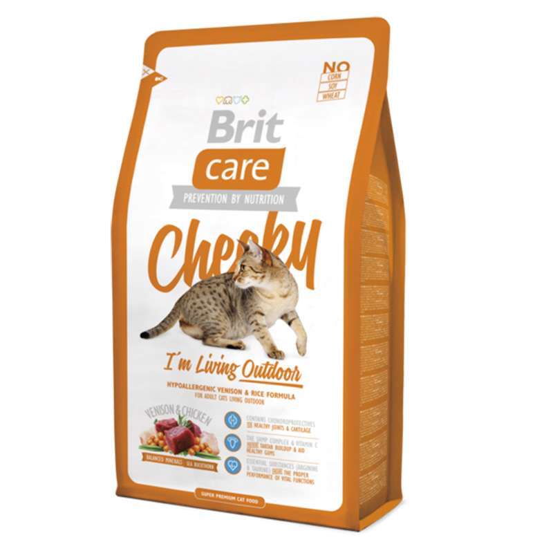 Brit Care (Бріт Кеа) Cat Cheeky - Сухий корм з олениною та рисом для дорослих котів, які мешкають на вулиці (2 кг) в E-ZOO
