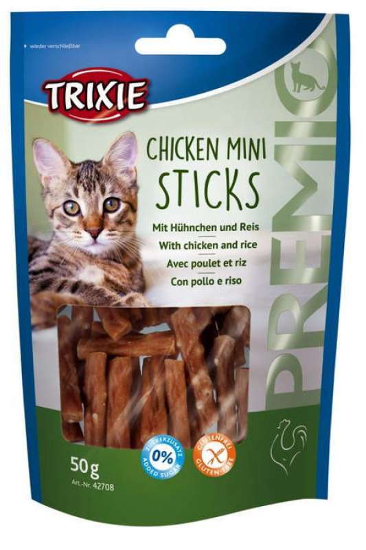 Trixie (Тріксі) PREMIO Mini Sticks - Ласощі з куркою і рисом для кішок (50 г) в E-ZOO