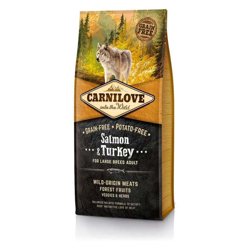 Carnilove Salmon & Turkey for Large Breed Adult Dogs - Сухой корм с лососем и мясом индейки для взрослых собак крупных пород (12 кг) в E-ZOO