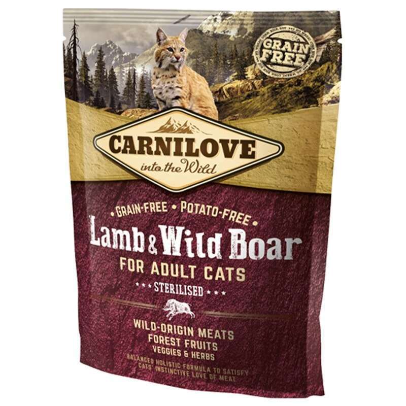 Carnilove (Карнилав) Lamb & Wild Boar for Adult Sterilised Cats - Сухой корм с мясом ягненка и дикого кабана для стерилизованных котов (400 г) в E-ZOO
