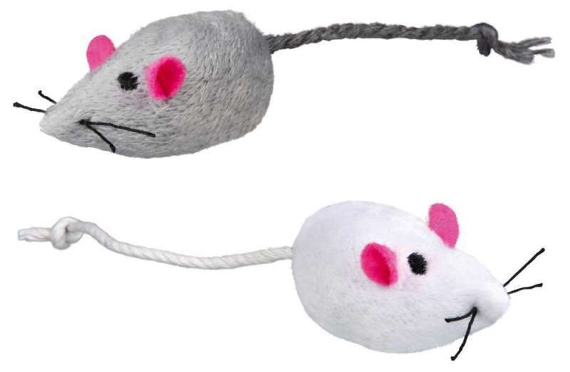 Trixie (Трикси) Мышка плюшевая серая/белая (1 шт.) в E-ZOO