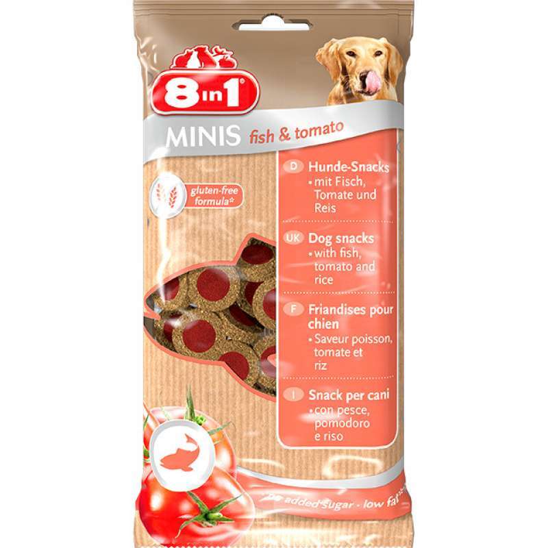 8in1 (8в1) Minis Fish & Tomato - Ласощі для собак з рибою і томатами (100 г) в E-ZOO