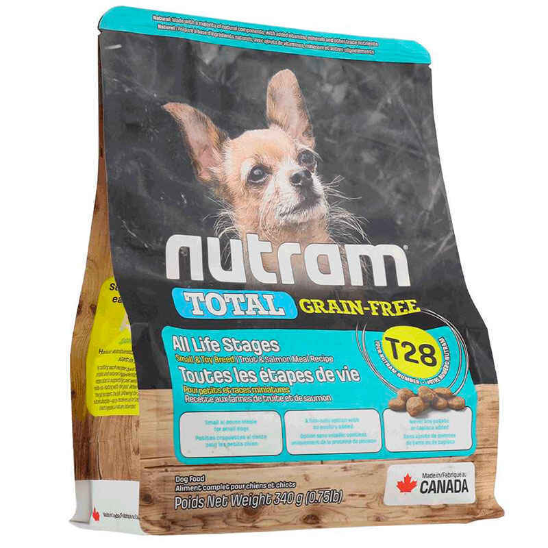 Nutram (Нутрам) T28 Total Grain-Free Salmon & Trout Small Breed Dog - Сухой беззерновой корм с лососем и форелью для собак мелких пород на всех стадиях жизни (340 г) в E-ZOO