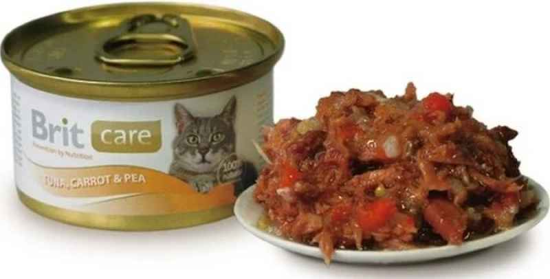 Brit Care (Бріт Кеа) Tuna Carrot & Pea - Консерви з тунцем, морквою і горошком для дорослих котів (80 г) в E-ZOO