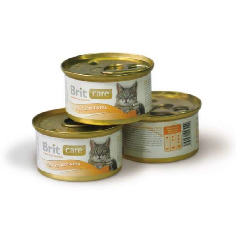 Brit Care (Брит Кеа) Tuna Carrot & Pea - Консервы с тунцом, морковью и горошком для взрослых кошек (80 г) в E-ZOO