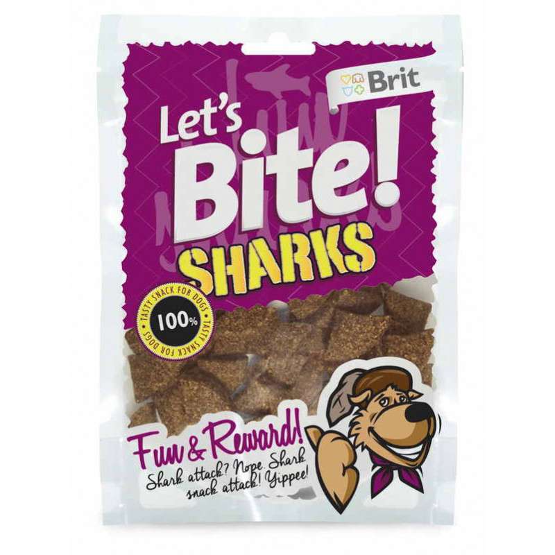 Brit (Бріт) Let's Bite Sharks - Ласощі для тренувань для собак "Акули" (150 г) в E-ZOO