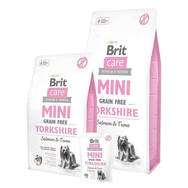 Brit Care (Бріт Кеа) Mini Grain Free Yorkshire - Сухий беззерновий корм з лососем і тунцем для собак породи йоркширський тер'єр (400 г) в E-ZOO