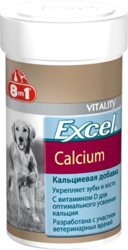 8in1 (8в1) Vitality Excel Calcium - Кальцієва добавка для собак, що сприяє укріпленню зубів та кісток (880 шт.) в E-ZOO